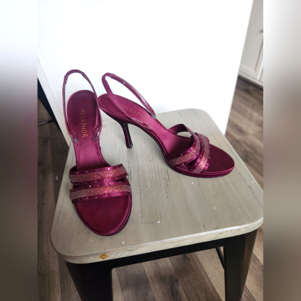 Metaphor Burgundy Strappy Heels